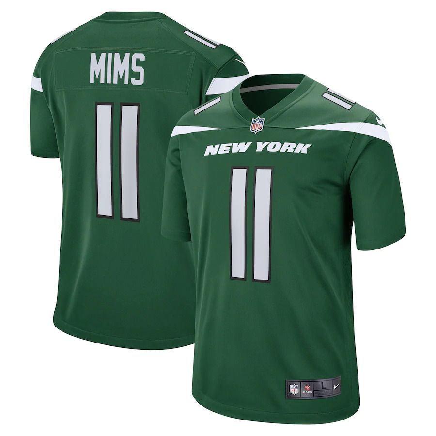 Men New York Jets 11 Denzel Mims Nike Gotham Green Game NFL Jersey